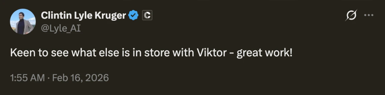 Social proof post by Clintin Lyle Kruger