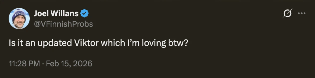 Social proof post by Joel Willians